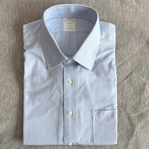 NWT Brooks Brothers 1818 Milano Light Blue Long Sleeve Dress Shirt size 16 32/33
